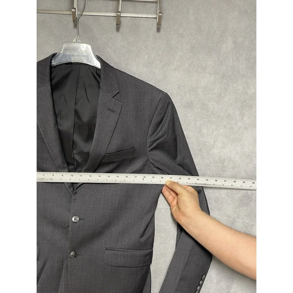 Jos A Bank Suit Men 38R 39R Gray 2B Slim Travel Academia Wool 33X31 Pants Luxury
